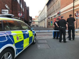 Police on site where Daniel Ezzedine, a student of Lebanese decent, was attacked in Canterbury. (Kent Online)