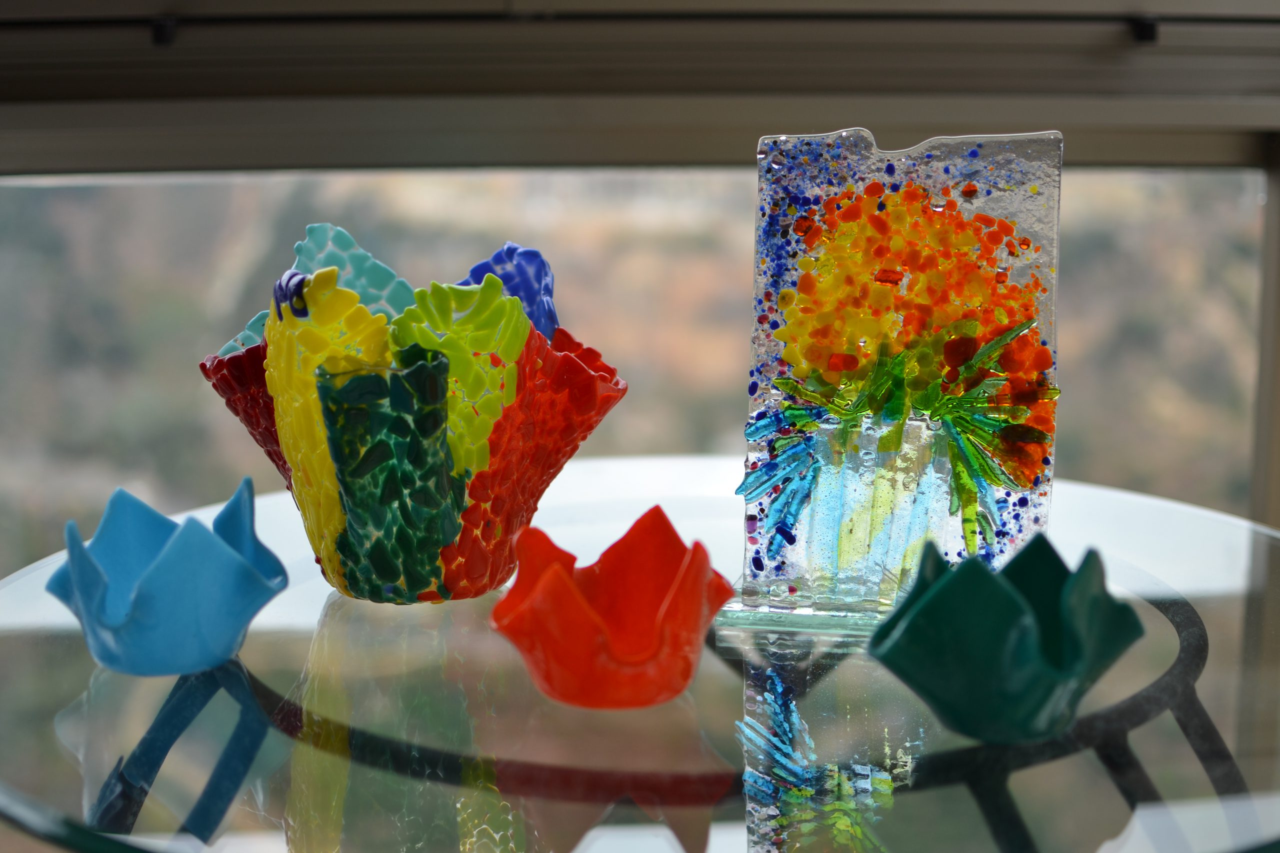 Glass fusion designs by Nada Helou, the Lebanese artist. | Supplied