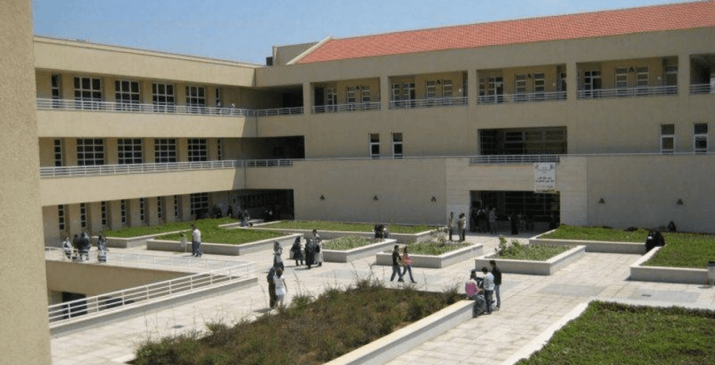 Courtyard of a branch of the Lebanese University, the country's online public university. (The961.com)