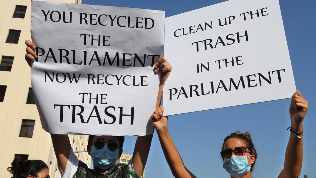 Protesters took to the street in 2015 at the height of Lebanon's trash crisis, only to be vilified by press. (The National | Hussein Malla | AP)