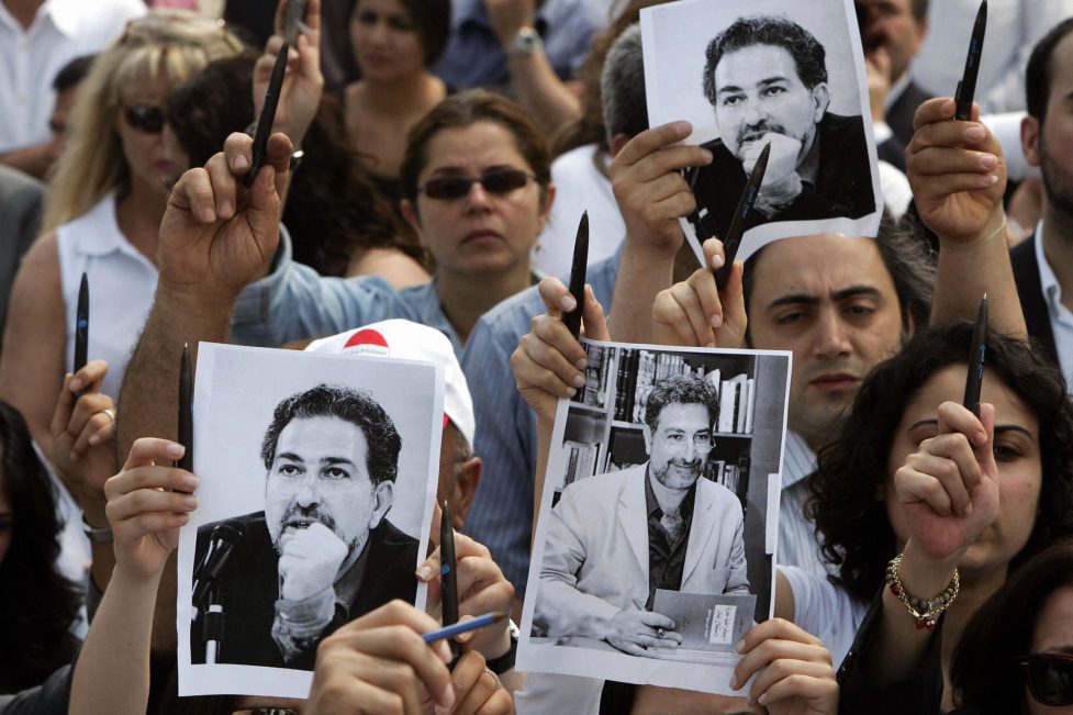 Protest in Lebanon following the death of prominent political journalist Samir Kassir in 2005. Since 1992, nine journalists have been killed in Lebanon.(Ramzi Haidar | Getty Images)
