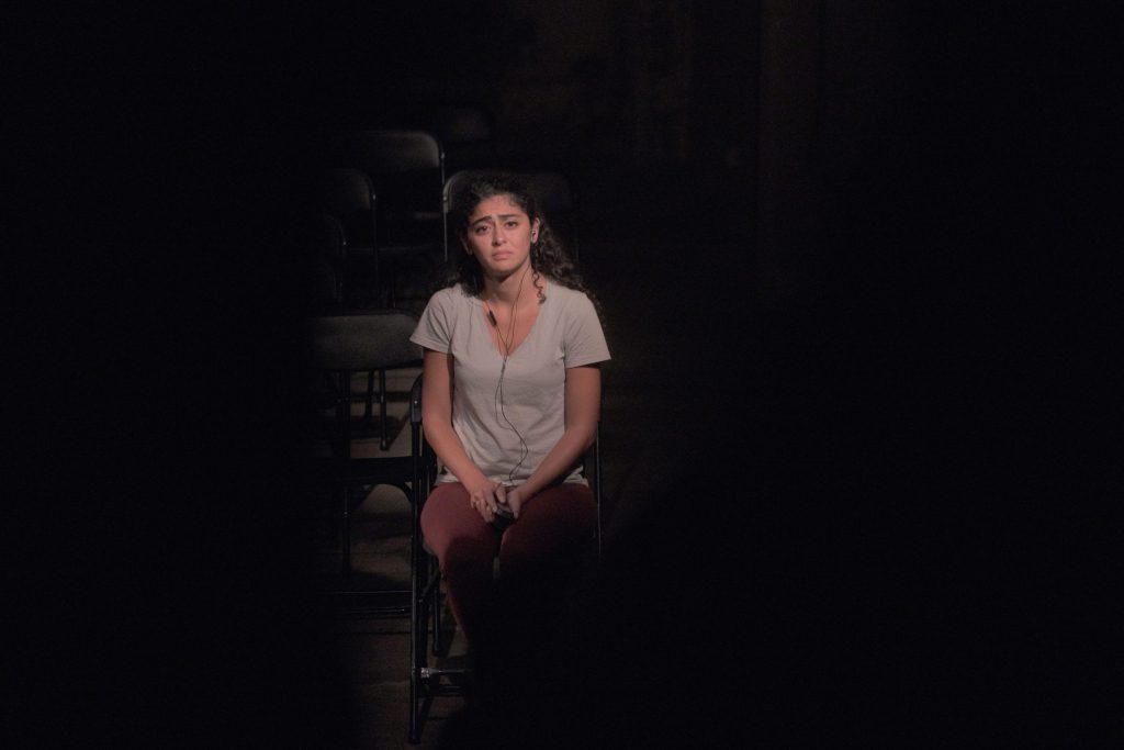 Performing No Demand No Supply: A Re-reading of Lebanon’s 2016 Sex Trafficking Scandal,” a documentary theatre performance under the patronage of the AUB Theater Initiative and in collaboration with NGO KAFA. (Nataly Hindaoui)