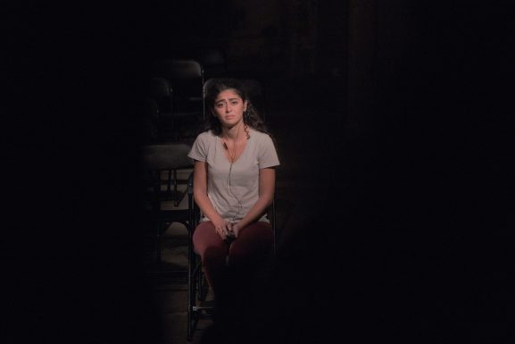 Performing No Demand No Supply: A Re-reading of Lebanon’s 2016 Sex Trafficking Scandal,” a documentary theatre performance under the patronage of the AUB Theater Initiative and in collaboration with NGO KAFA. (Nataly Hindaoui)