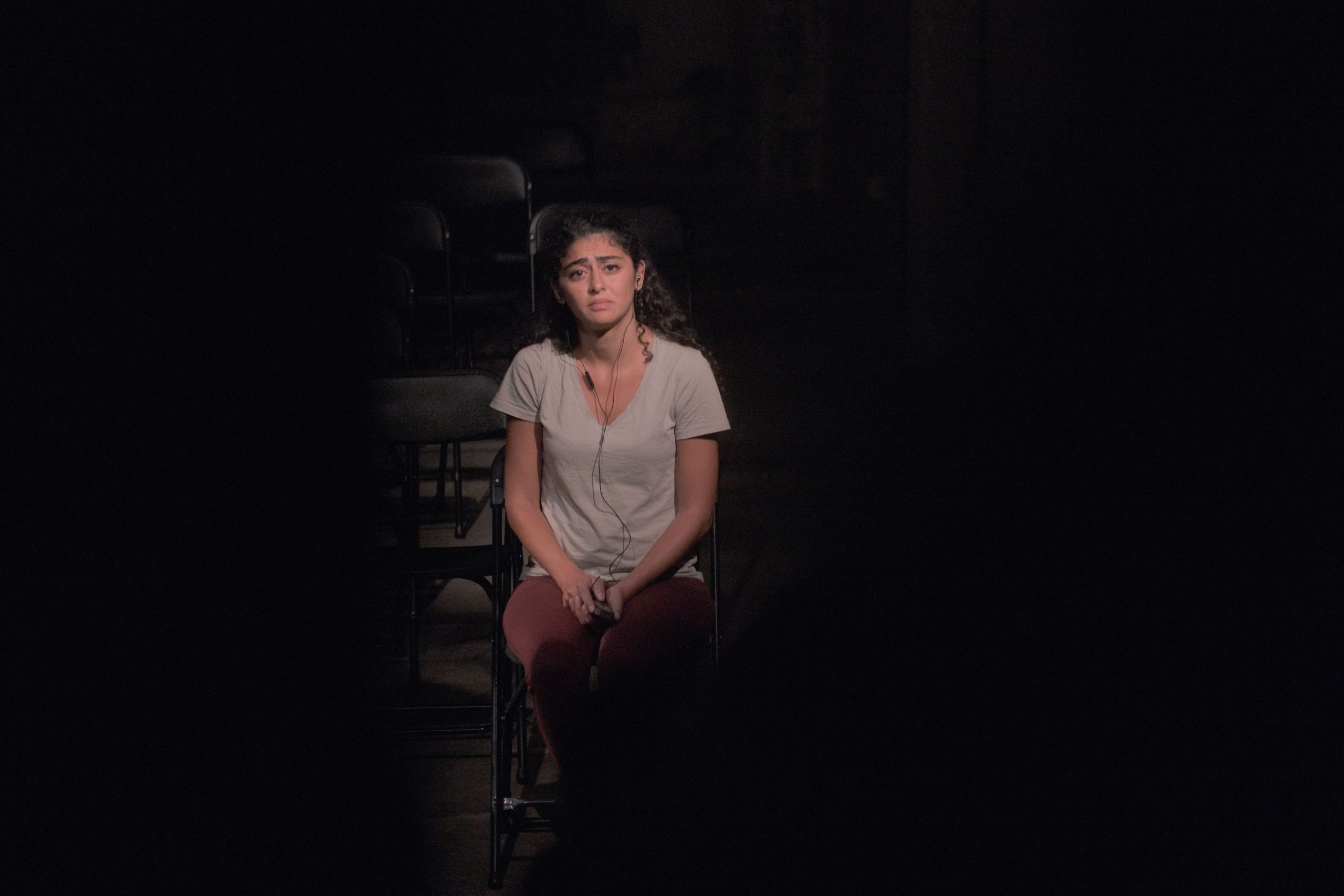 Performing No Demand No Supply: A Re-reading of Lebanon’s 2016 Sex Trafficking Scandal,” a documentary theatre performance under the patronage of the AUB Theater Initiative and in collaboration with NGO KAFA. (Nataly Hindaoui)