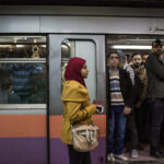 At the Ramsis metro station, women usually prefer to use the ladies metro cars for fear of being harassed. (Photo by Eman Helal, one of the female journalists in Zahra Hankir's anthology.
