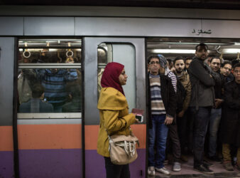 At the Ramsis metro station, women usually prefer to use the ladies metro cars for fear of being harassed. (Photo by Eman Helal, one of the female journalists in Zahra Hankir's anthology.