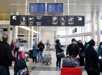 Passengers before going through security checks at Beirut's airport. (AFP/Alarabiya)
