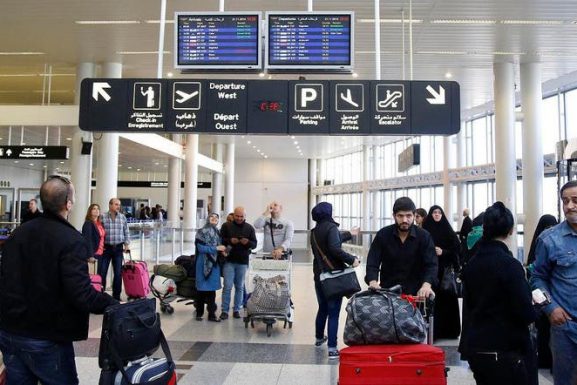 Passengers before going through security checks at Beirut's airport. (AFP/Alarabiya)