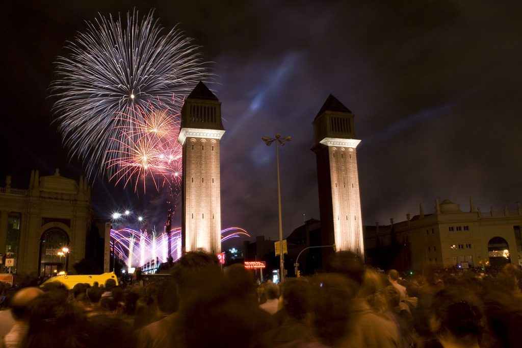 Fireworks at the 2019 La Mercè festival in Barcelona. (Barcelona Connect)