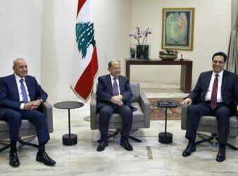 Designate Prime Minister Hassan Diab meets with President Michel Aoun and Lebanese Speaker of Parliament Nabih Berri. (Washington Post) - Lebanese government talks