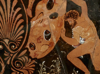 Detail of Colossal Krater from Altamura, about 350 B.C., Greek, made in Apulia, South Italy. (Photo: The Iris) Sisyphus article