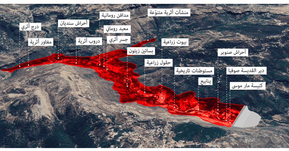 Visual showing some of the repurcussions of the Bisri Dam project. (Photo: Environmental Justice Atlas)