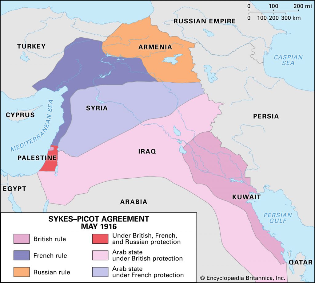 Sykes-Picot division of the region, which brought about the discussed blackface and bleaching creams to the region