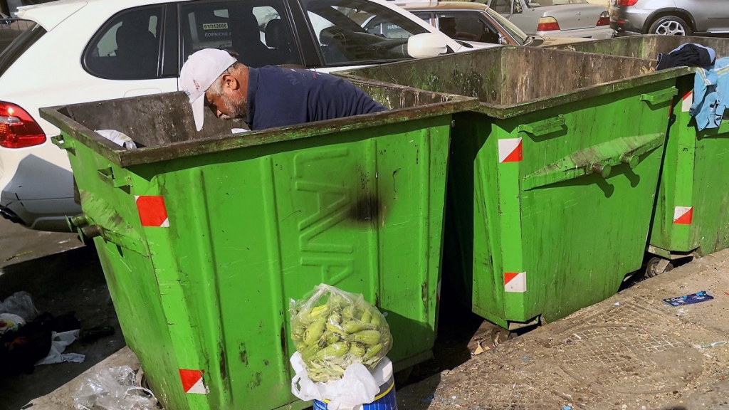 A man searching for food in Lebanon during November 2019 (Photo: Middle East Monitor via Ibrahim Chalhoub / AFP / Getty Images) Famine article