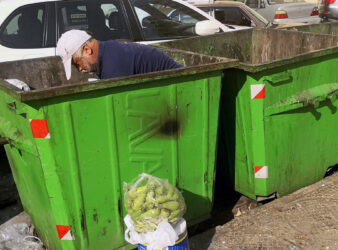A man searching for food in Lebanon during November 2019 (Photo: Middle East Monitor via Ibrahim Chalhoub / AFP / Getty Images) Famine article