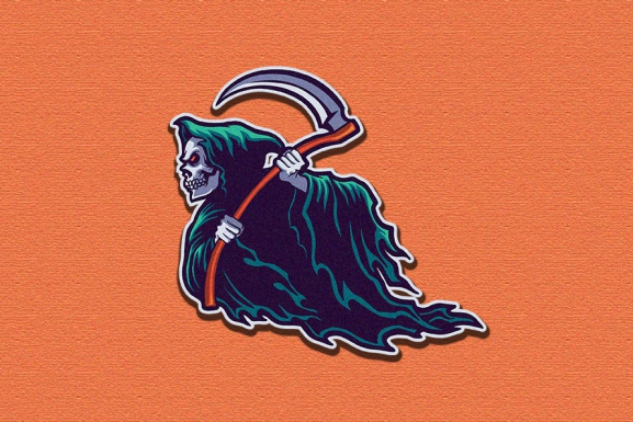 IMF knocking article. Photo shows the grim reaper against an orange backdrop