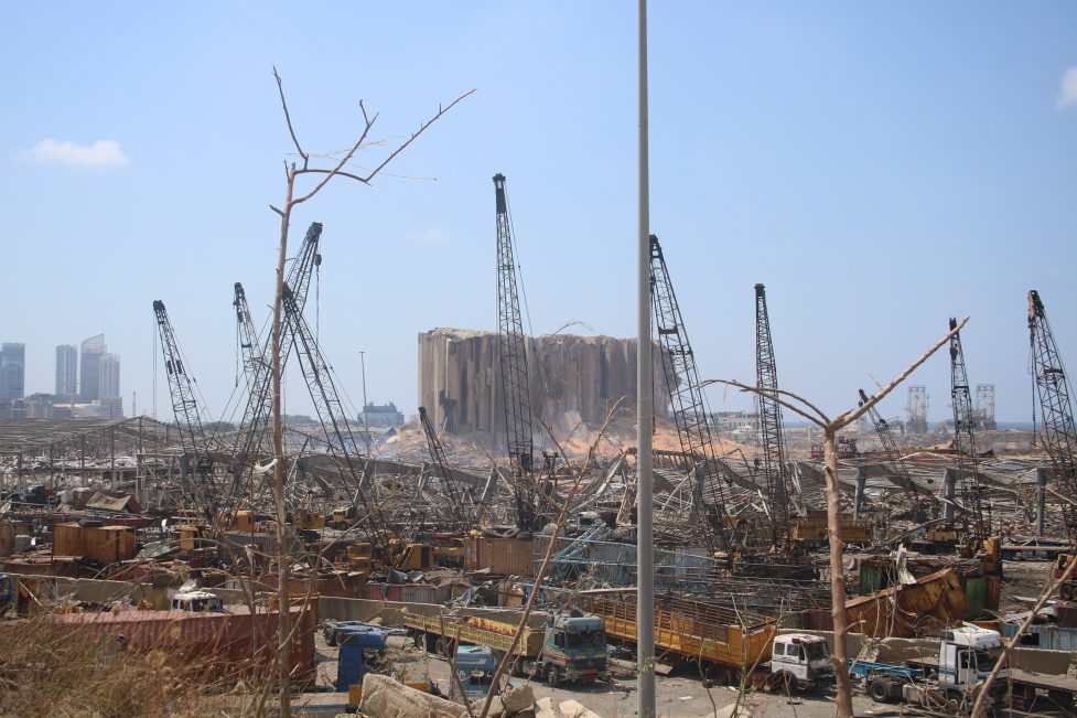 The Beirut Port, the site of a deadly ammonium nitrate explosion on August 4, following the blast that killed at least 150 and injured thousands more across the Lebanese city. (Photo: Marylin Chahine)