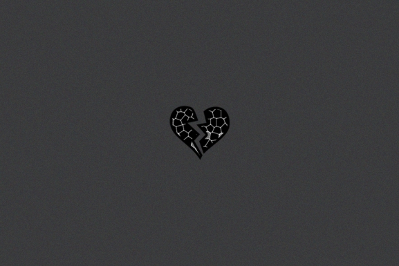 Beirut explosion - Collective trauma - Black glass-stained heart over grey background