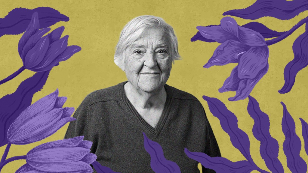 Flowery collage of Etel Adnan