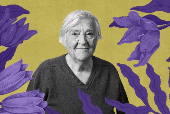 Flowery collage of Etel Adnan