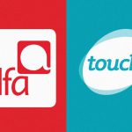Logos of the Alfa and Touch telecom companies in Lebanon