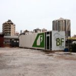 Image showing the Beirut Farms container in an empty parking lot in Furn El Chebbak