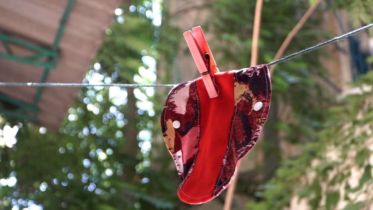 A pad hangs on a wire